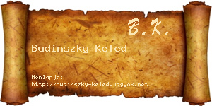 Budinszky Keled névjegykártya